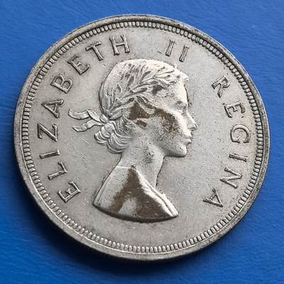 1955 年南非 5 先令银币