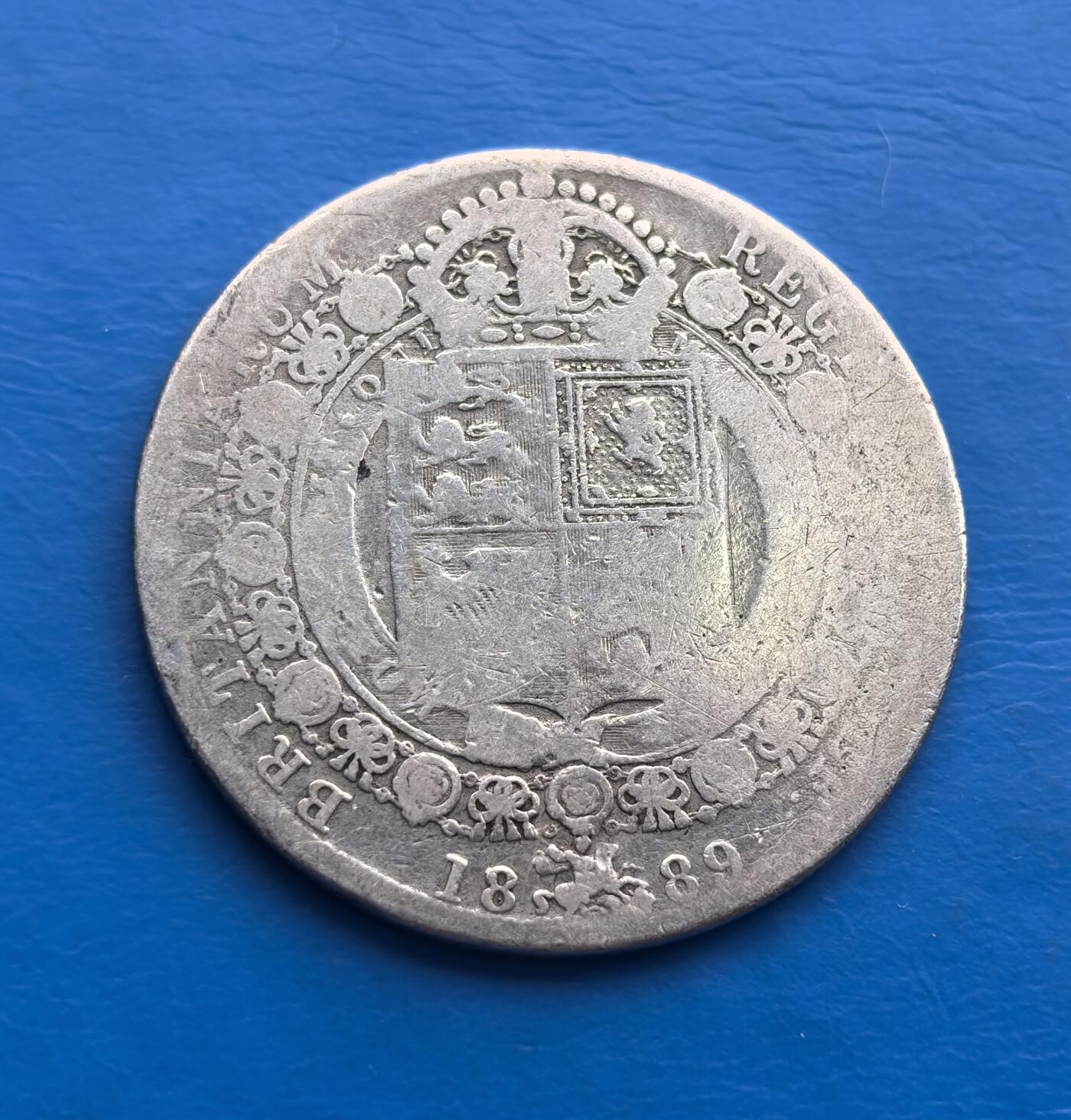 英国1889 年维多利亚半克朗银币