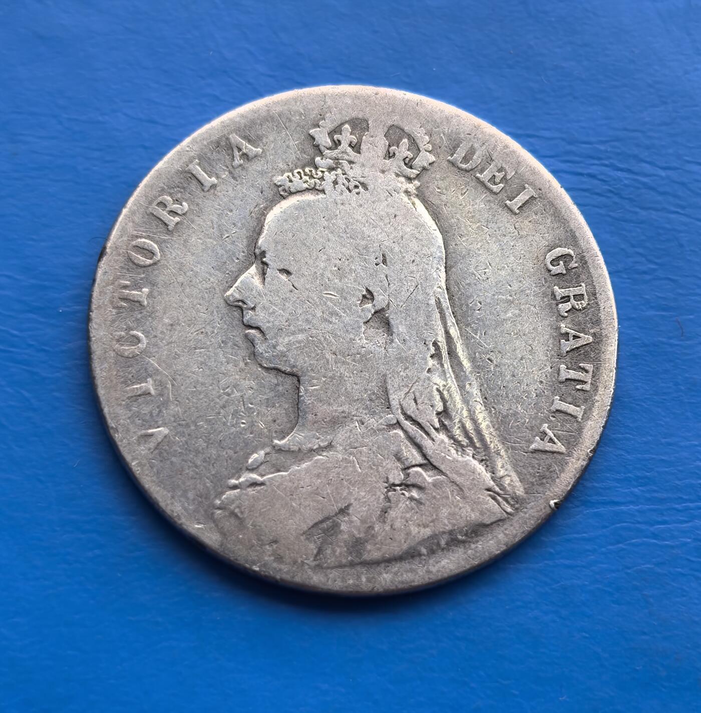 英国1889 年维多利亚半克朗银币