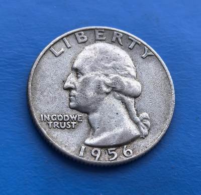 美国1956 年华盛顿 25 美分银币