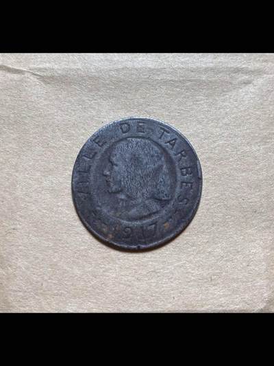 1917年法国塔布市10生丁紧急铁币