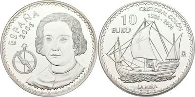 西班牙2006年纪念哥伦布逝世500周年银币