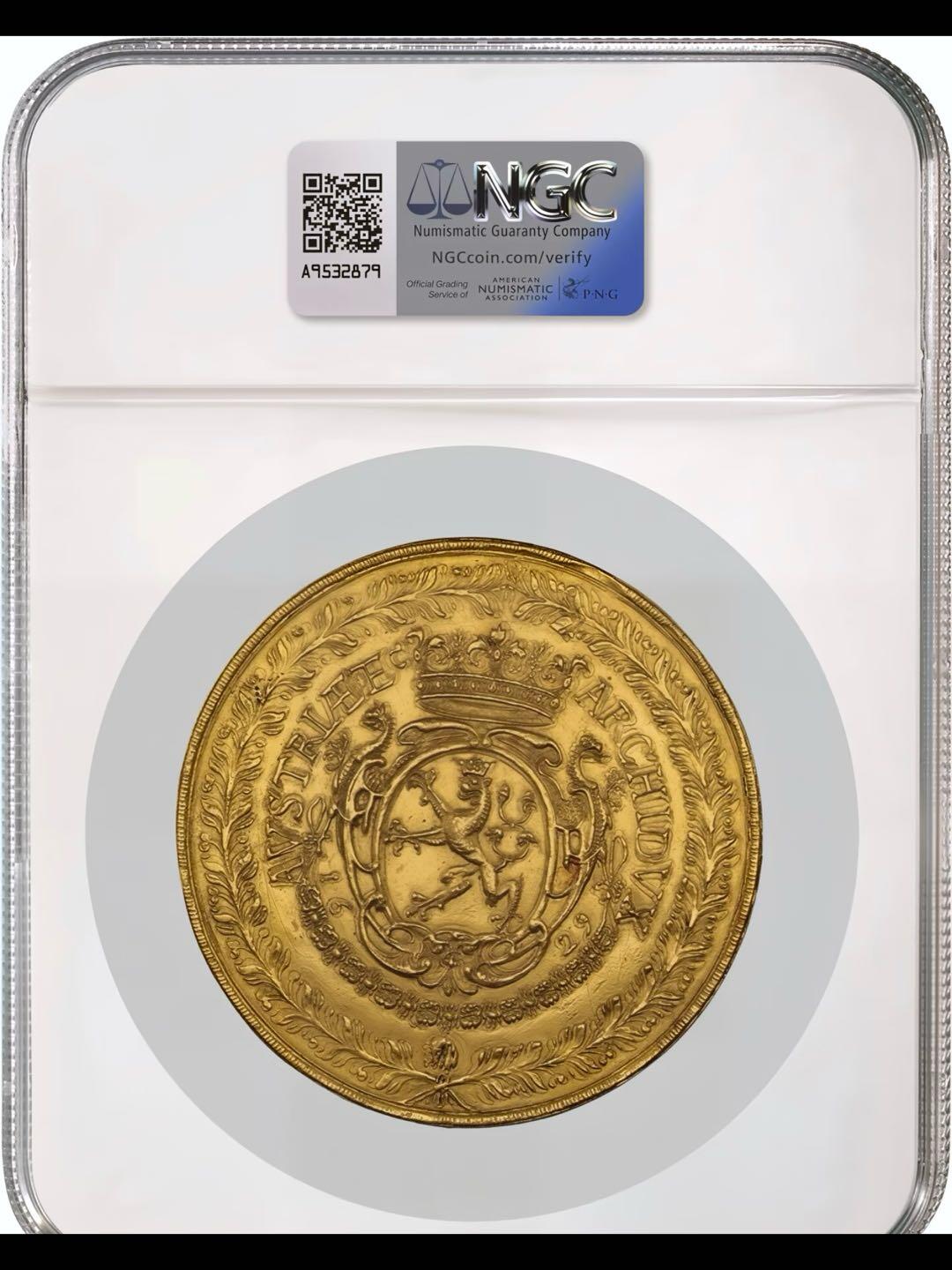 古代欧洲最大的金币—波希米亚1629年100杜卡特金币