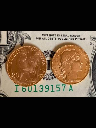 法国🇫🇷玛丽安娜20法郎金币