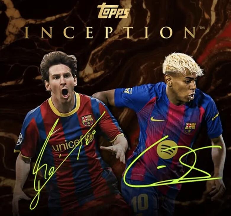 亚马尔梅西双签和小书领衔24/25 Topps盗梦空间欧战名单详解