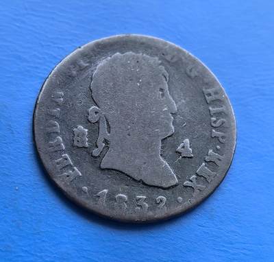 极少见西班牙1832 年费尔南多七世4M铜币