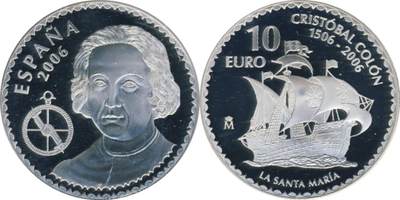 西班牙2006年纪念哥伦布逝世500周年银币