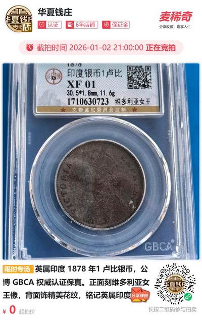 英属印度 1878 年1 卢比银币