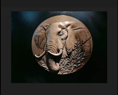 法国Mauviel作品手雕大象铜章