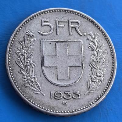 瑞士1933 年5 法郎银币