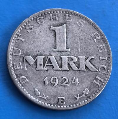 德国魏玛共和国1924 年1 马克银币