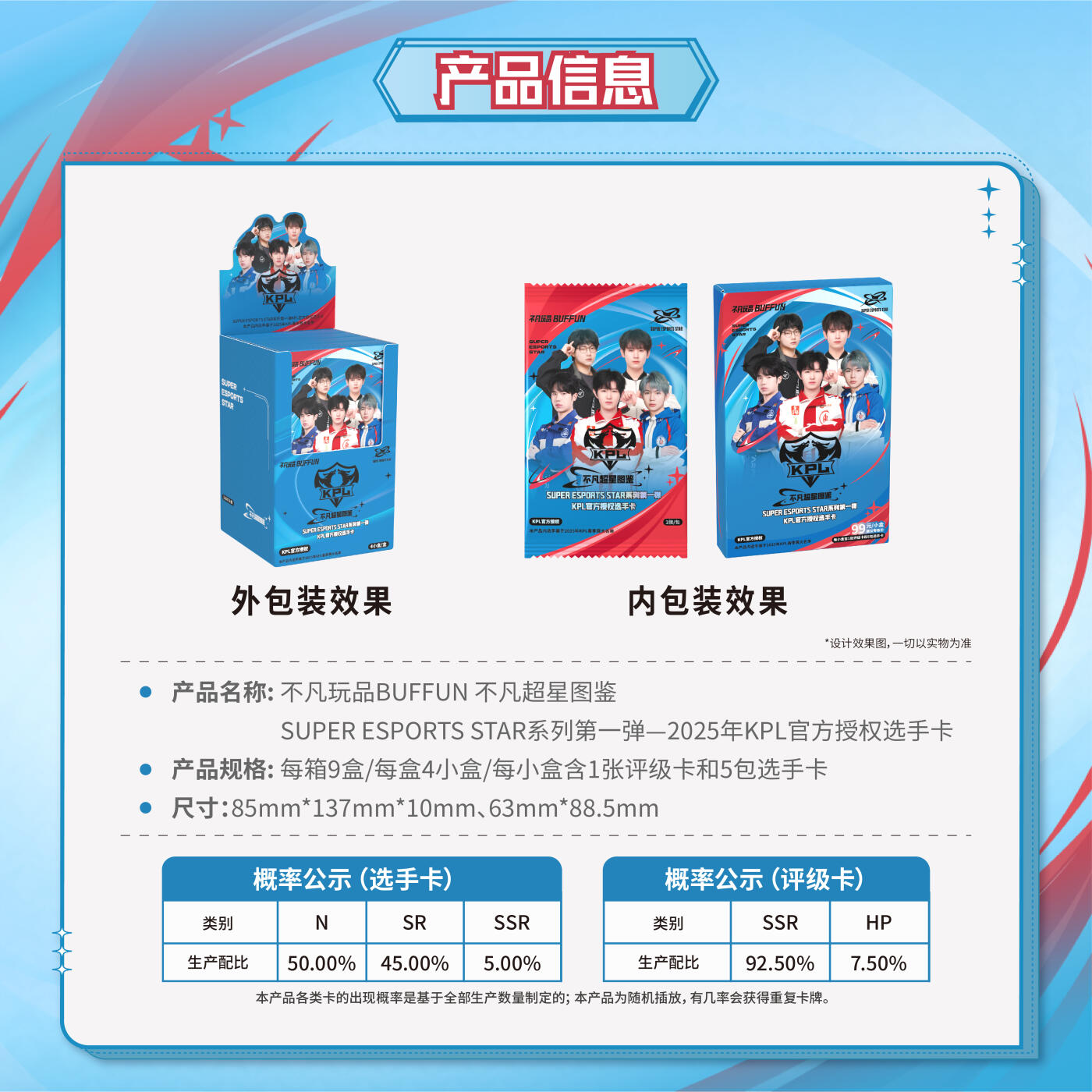 不凡玩品BUFFUN不凡超星图鉴SUPER ESPORTS STAR系列第一弹-2025年KPL官方授权选手卡
