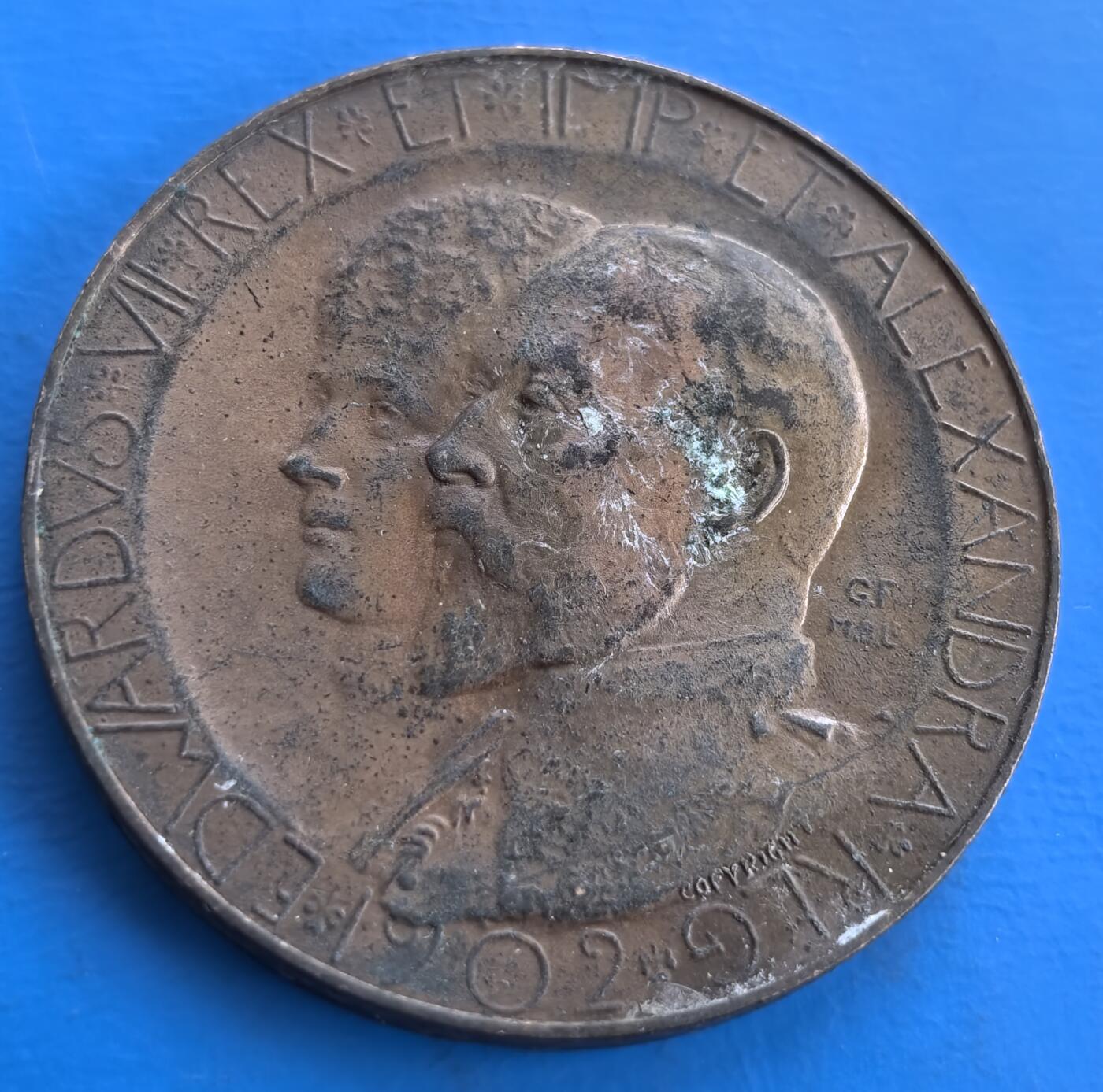 英国1902 年爱德华七世加冕铜章