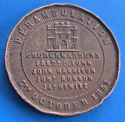 英国1857 年盖茨黑德教区边界纪念币