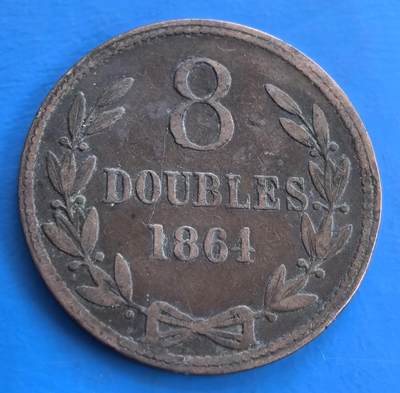 英属根西岛1864 年8道布铜币