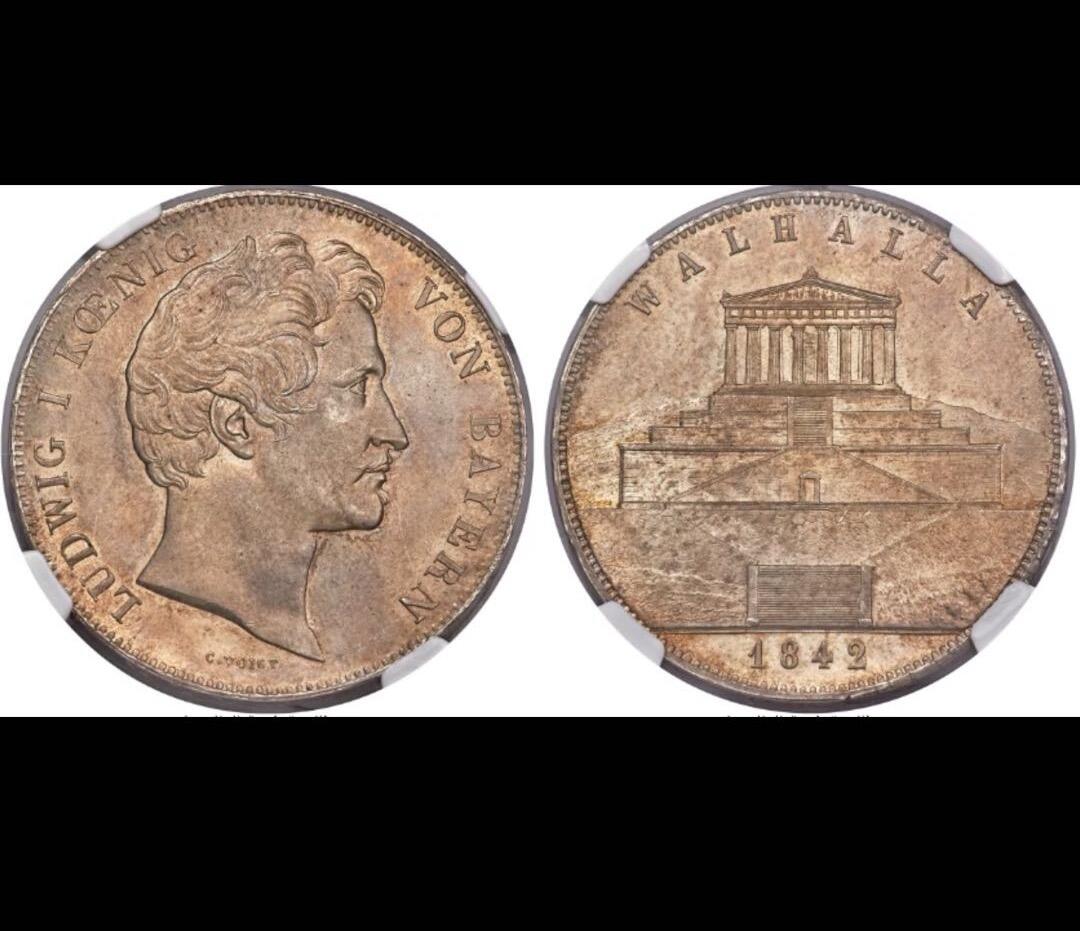 巴伐利亚王国1842年瓦尔哈拉神殿2泰勒银币