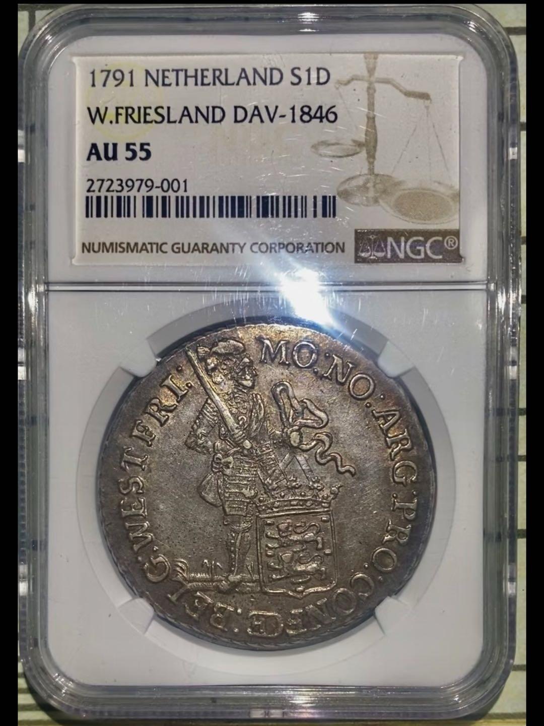 1791年荷兰西弗里西亚省一盾银币