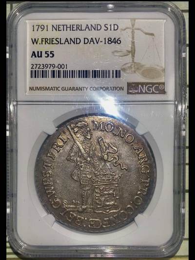 1791年荷兰西弗里西亚省一盾银币