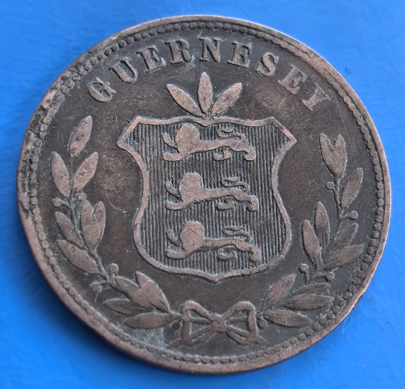 英属根西岛1864 年8道布铜币