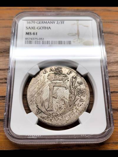 1679年德国萨克森-哥达2/3泰勒银币