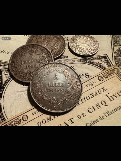 1848年伦巴第临时政府5里拉银币