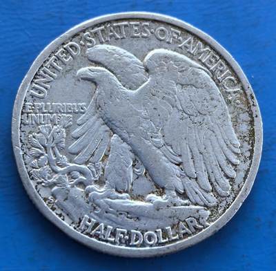 极美品略带彩1942 年美国行走自由半美元银币