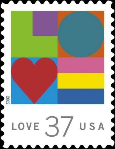 这是美国发行的邮票，非常的漂亮，色彩非常的鲜艳，是用英语字母写的，爱的意思非常适合送人，而且寄信的时