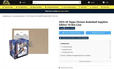 6种签字，25/26 TC篮球蓝宝石月底来了！配置、卡种和爆率详解