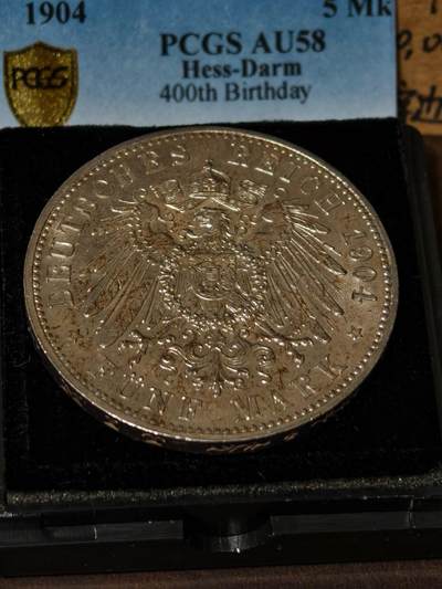 1904年德意志帝国邦国黑森-达姆施塔特大公国5马克纪念银币