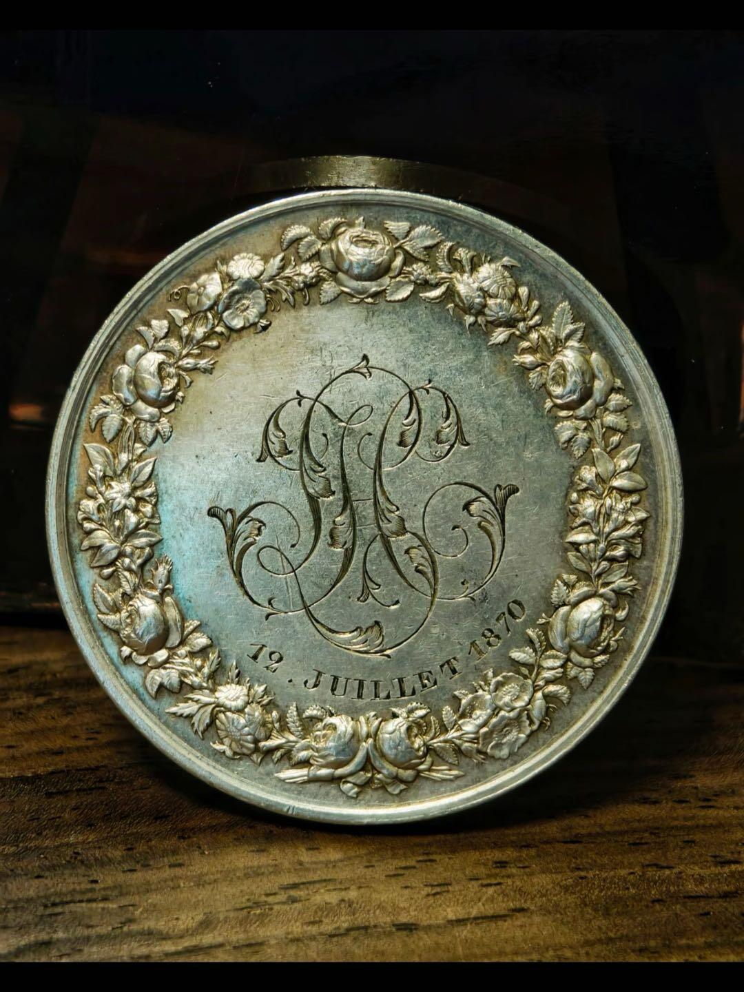 1870年的法国结婚纪念银章