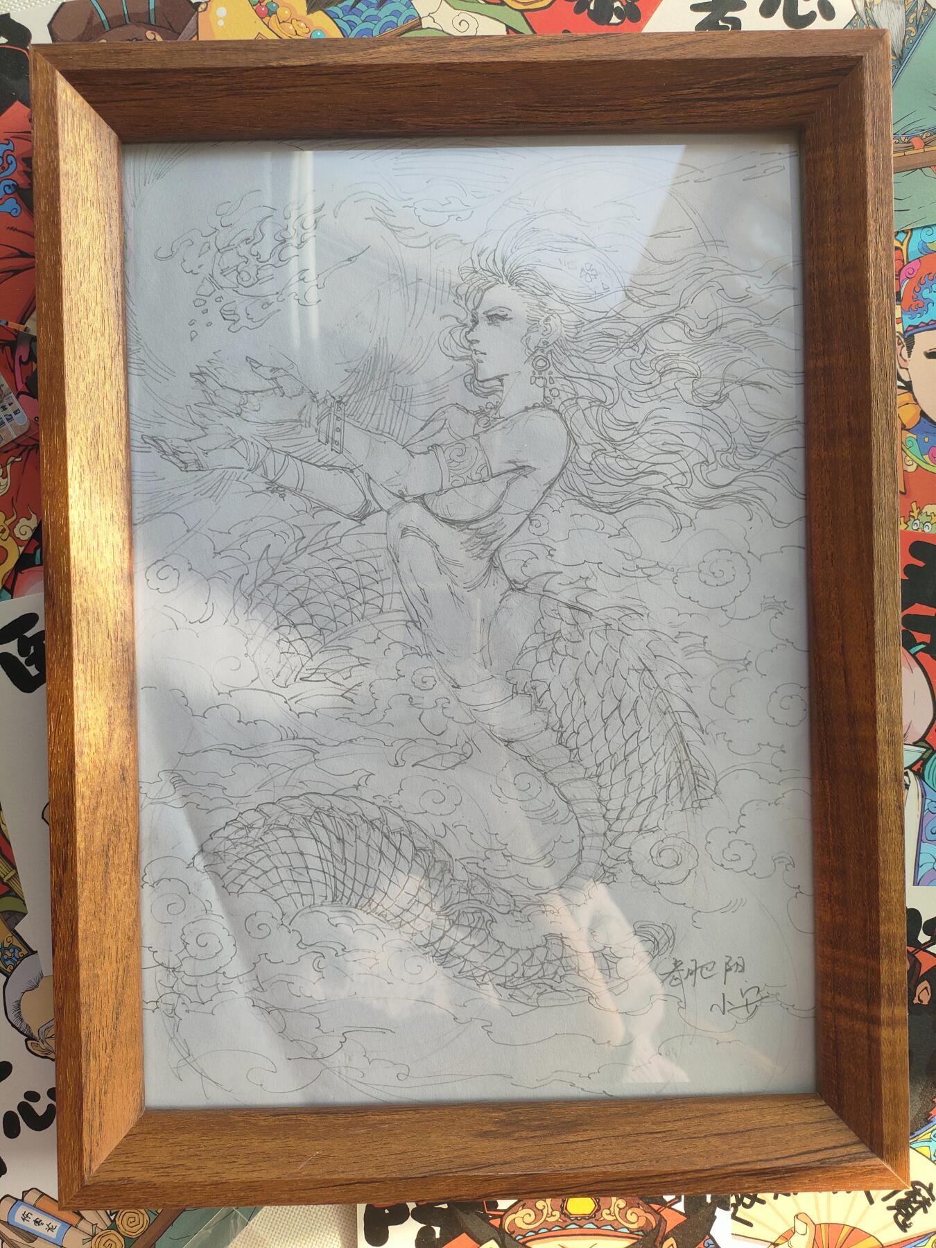 【手绘原稿】女娲。不知道是哪位有缘人带走了它，愿这件心爱之物，在新主人那里，依旧被好好珍惜。