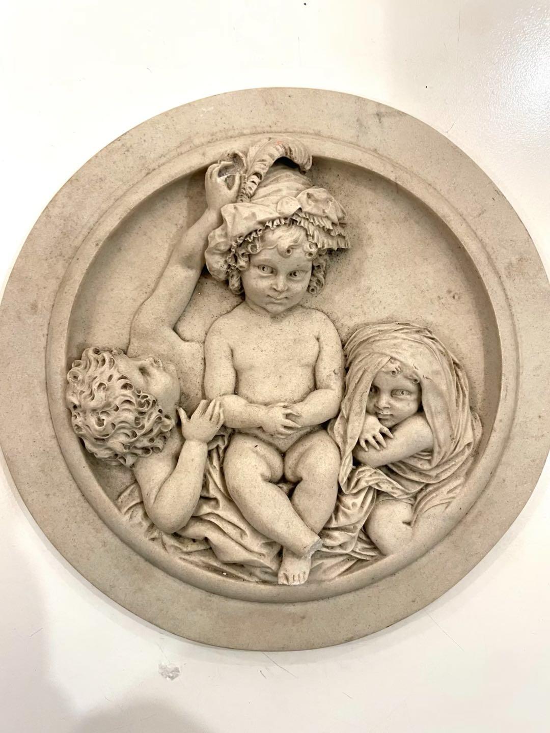 意大利大理石雕塑《三个小天使》