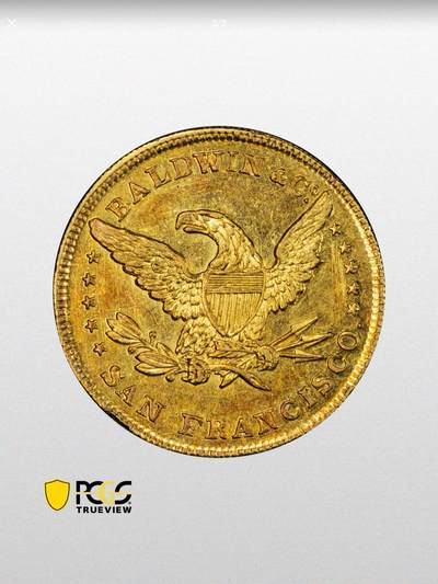 1850年鲍德温公司骑手图10美元金币