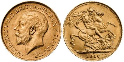 钱币收藏：1916 年诞生的世界钱币封神之作——英国的乔治五世金币和民国的袁世凯像冲天冠共和大飞龙