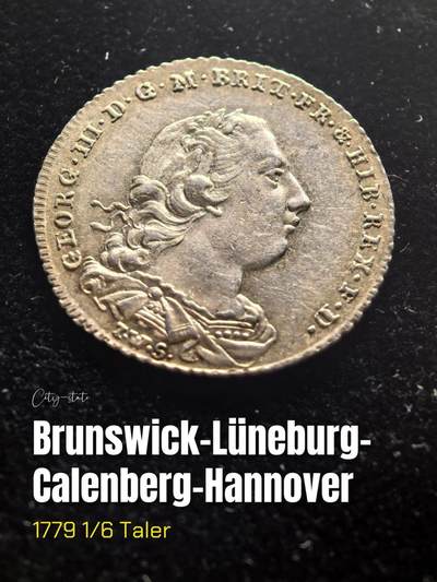1779年汉诺威乔治三世人像1/6泰勒银币