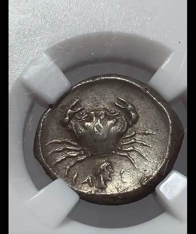 西西里岛大螃蟹2德拉克马银币