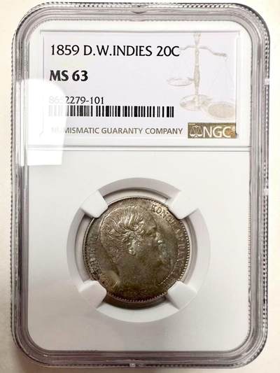 丹属西印度20分银币