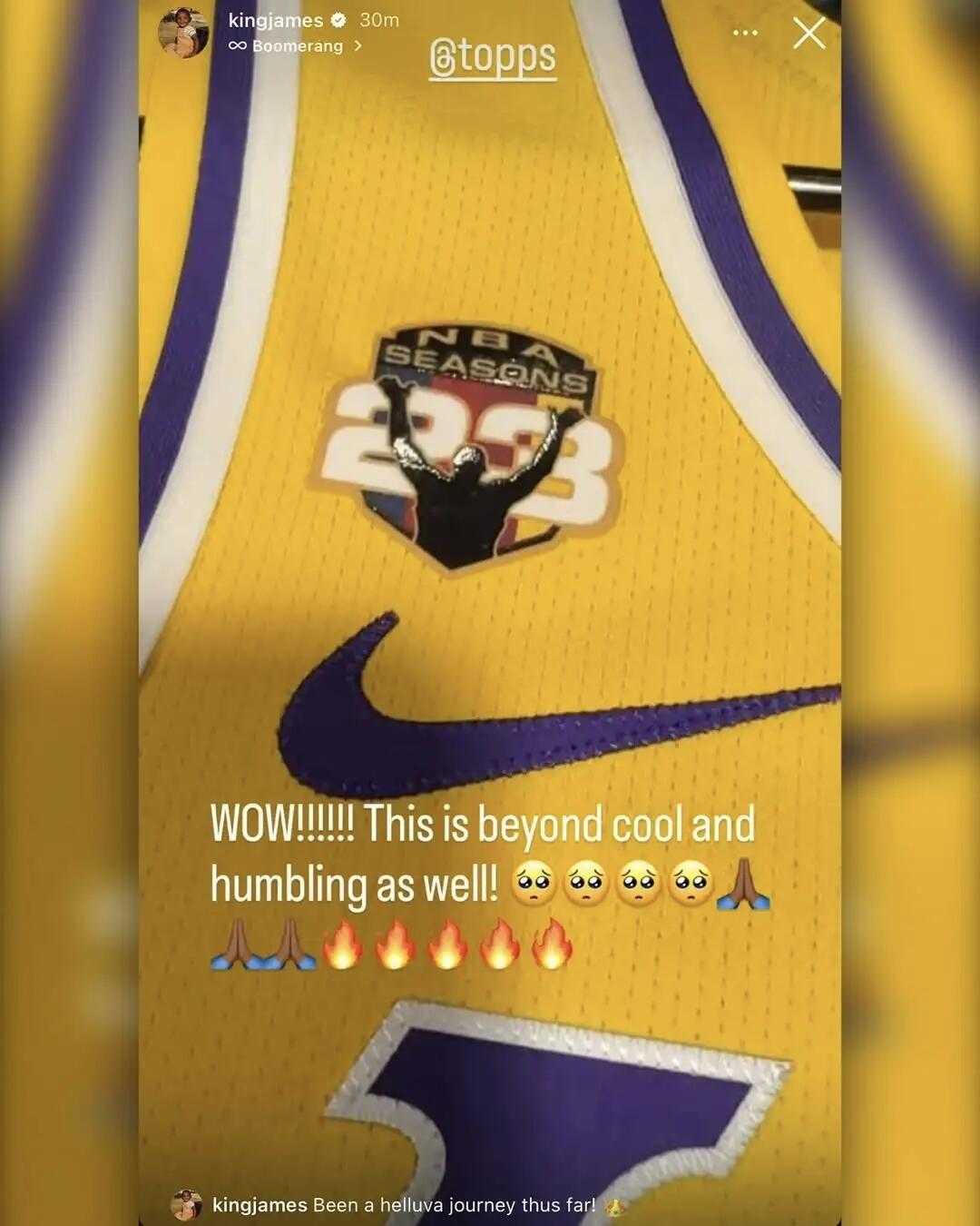 Topps 宣布勒布朗・詹姆斯将在 2025-26 赛季剩余比赛中佩戴“特别版第 23 赛季球衣 Patch