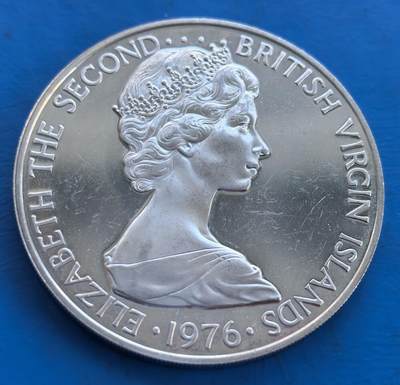 英属1976 年维尔京群岛 1 元银币