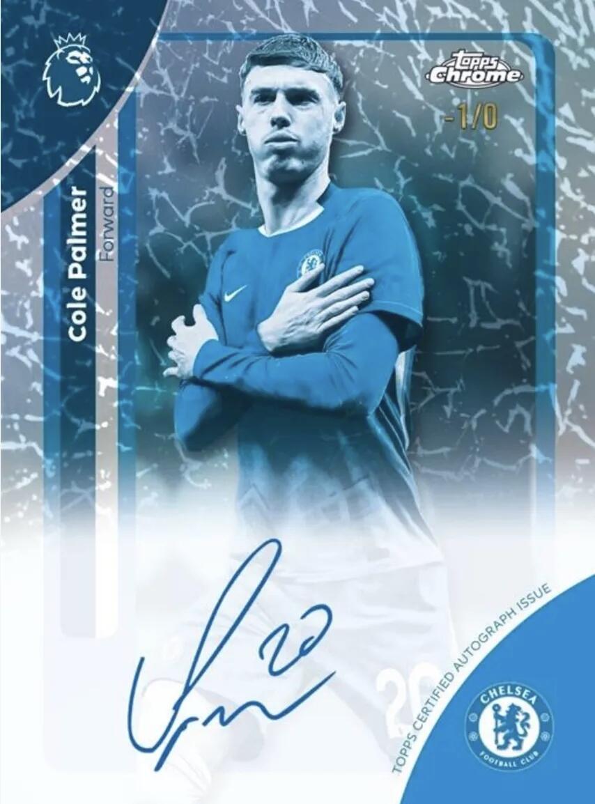 足球卡史上首个负编折这次就要在最新的25/26 Topps Chrome英超中出现了