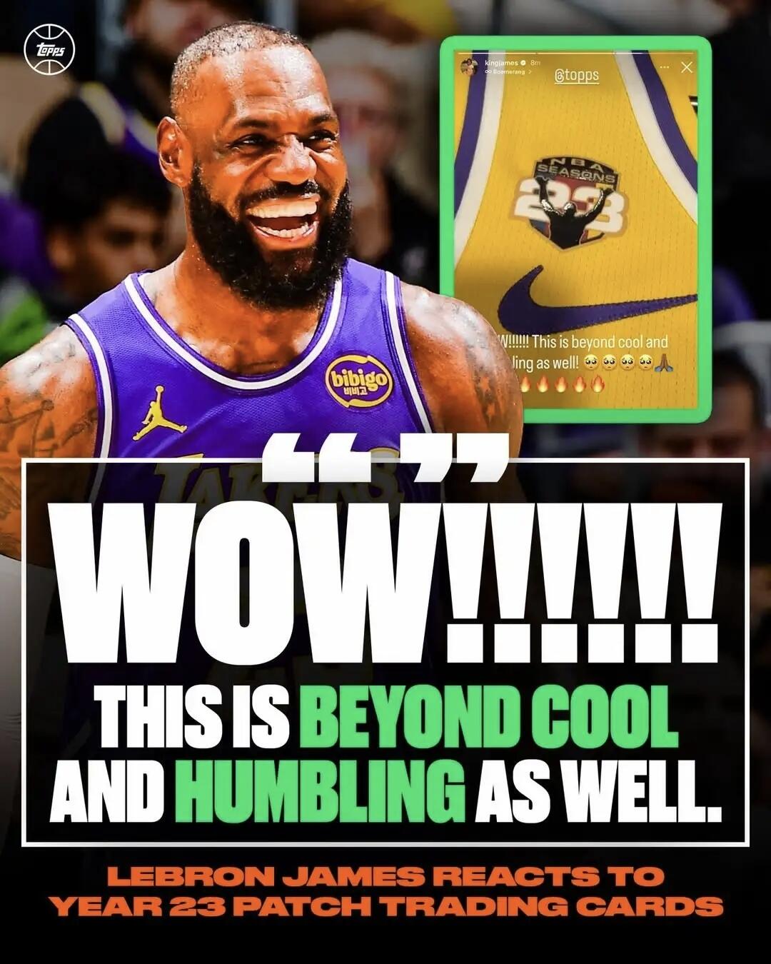 Topps 宣布勒布朗・詹姆斯将在 2025-26 赛季剩余比赛中佩戴“特别版第 23 赛季球衣 Patch