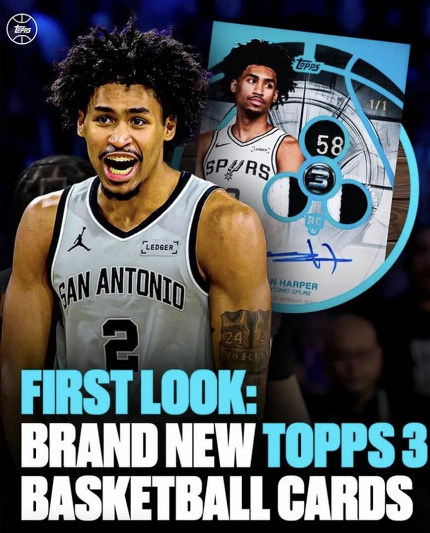 Topps篮球产品独有的Three，也就是3系列的首个有正版版权的25/26赛季新品也官宣了