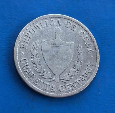 古巴1920年40分银币10克