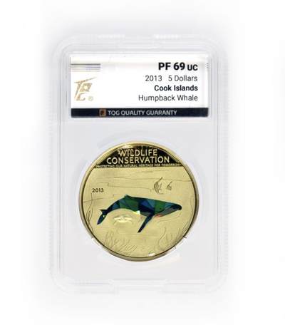2013年库克群岛《座头鲸》镀银币