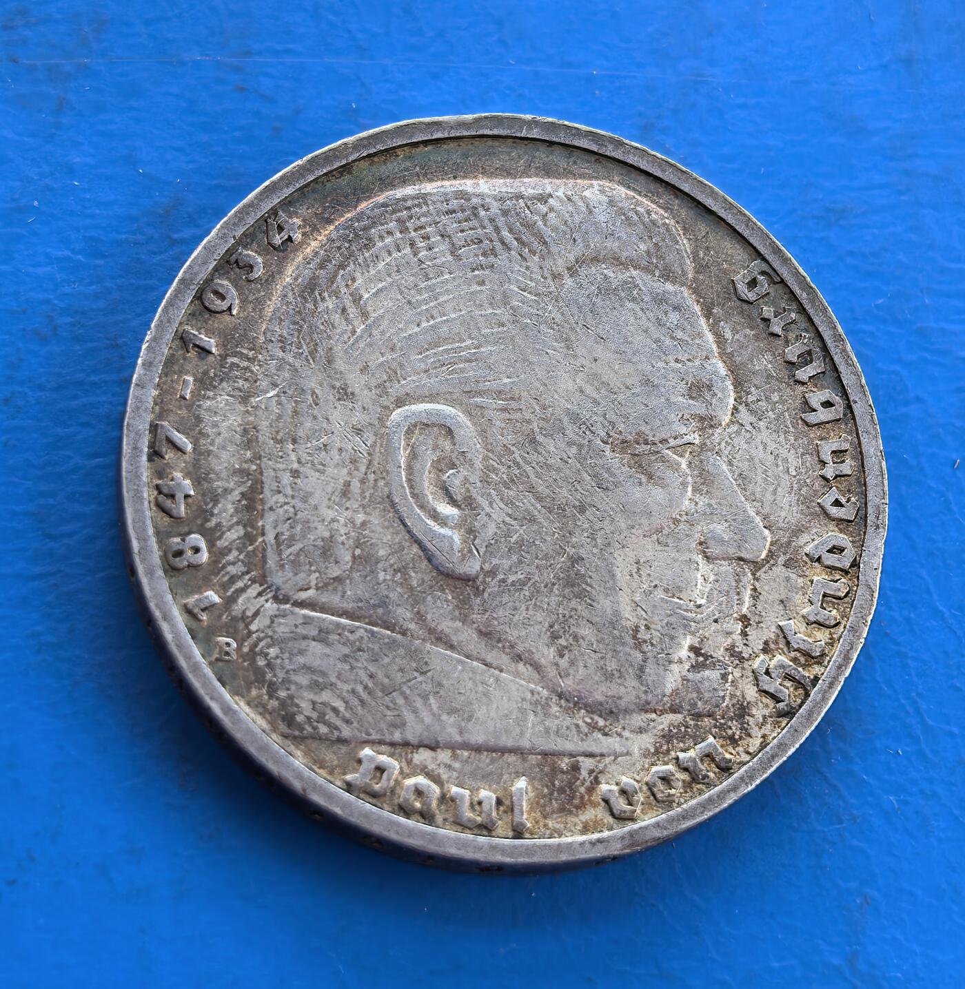 德国1939 年兴登堡 5 马克