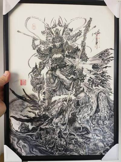 沈鑫绝版限量微喷A3版画《悟空·无神之地》