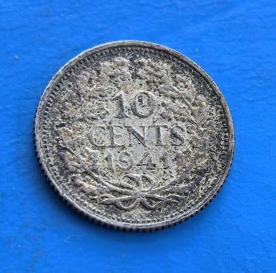 荷兰威廉明娜女王1941年10 分银币