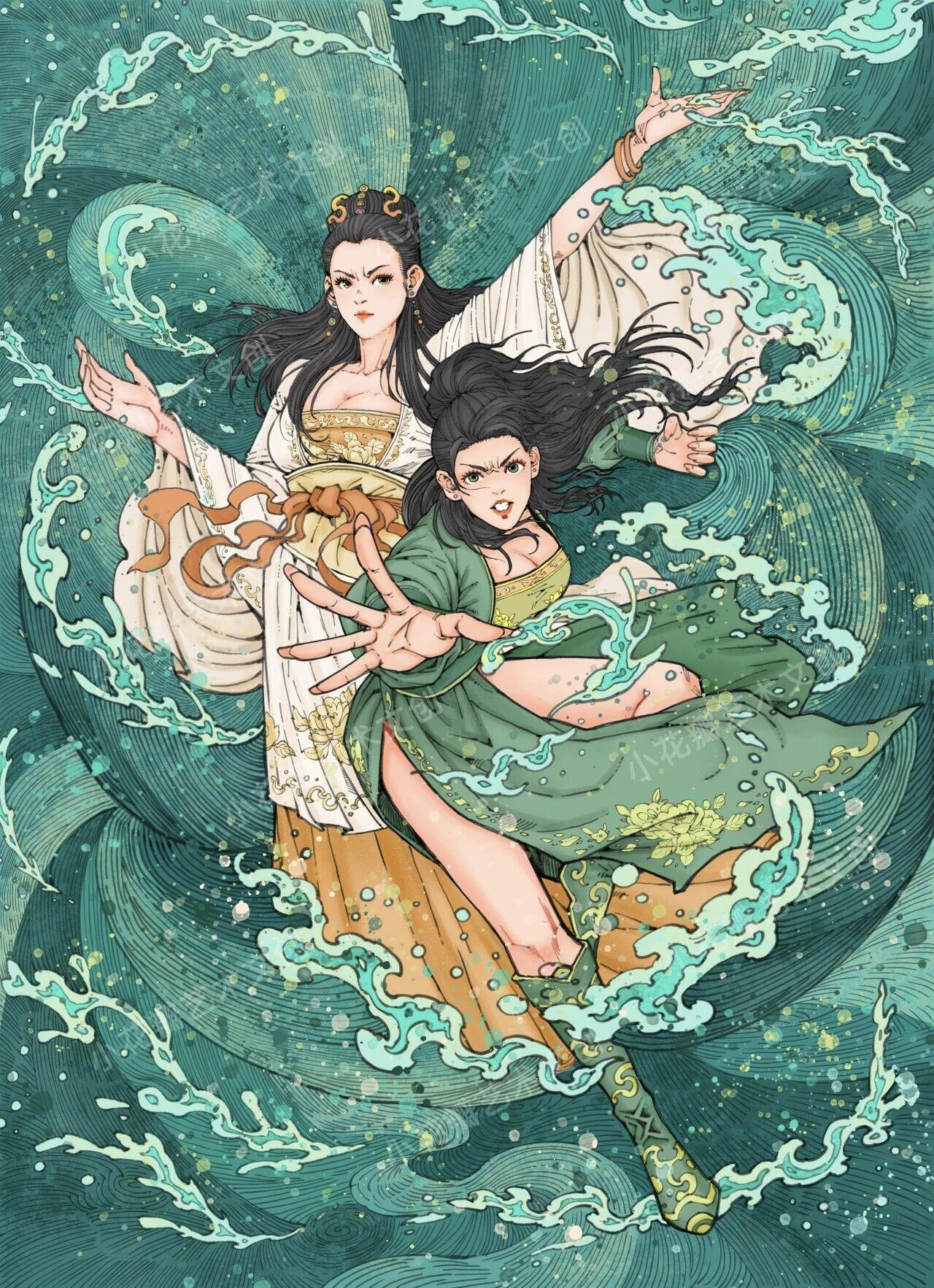 小花瓣艺术文创 白蛇传 水漫金山