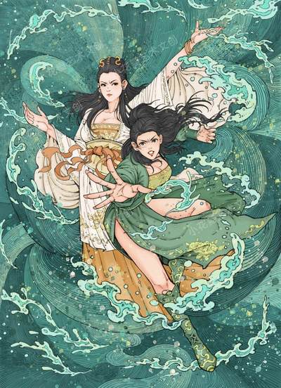 小花瓣艺术文创 白蛇传 水漫金山