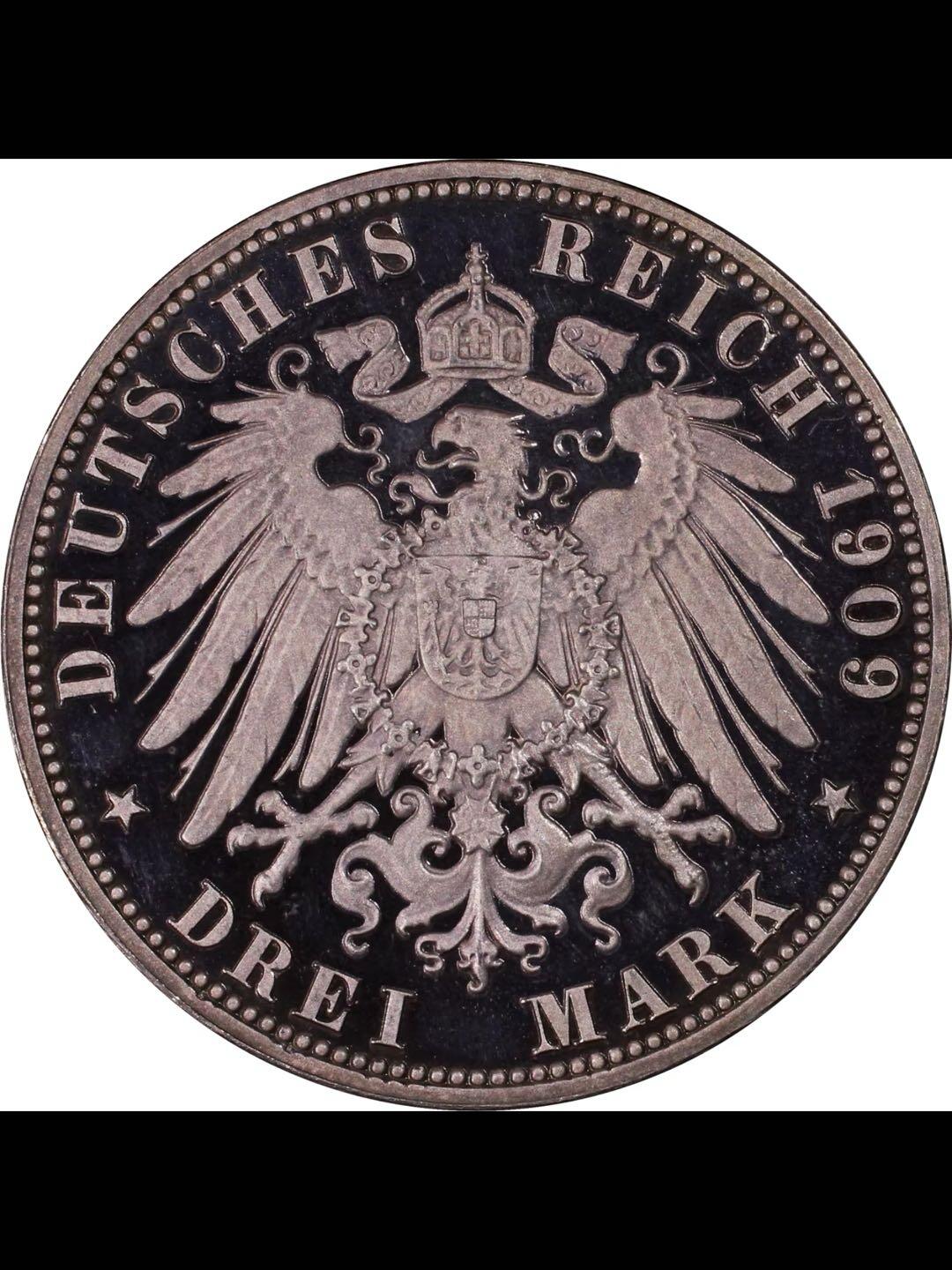 萨克森王国精制3马克银币